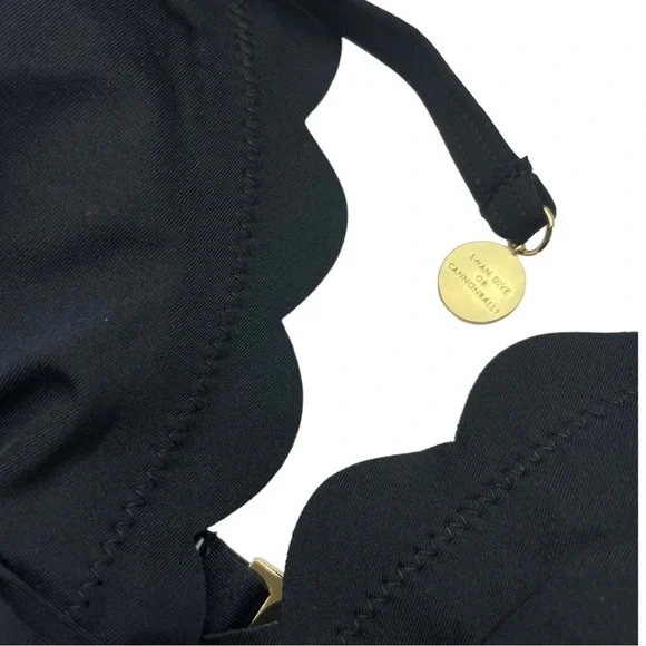Kate Spade Black Scalloped Triangle Bikini Top - Picture 12 of 12